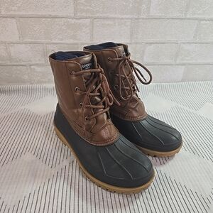 Sperry Outdoor Waterproof Harbor Duck Boots Men's Size 6M Blue Brown